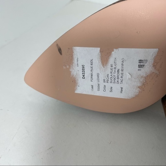 NWOB J. Crew Lissa mule  high heels brown leather embossed lizard size 7 - Picture 7 of 7